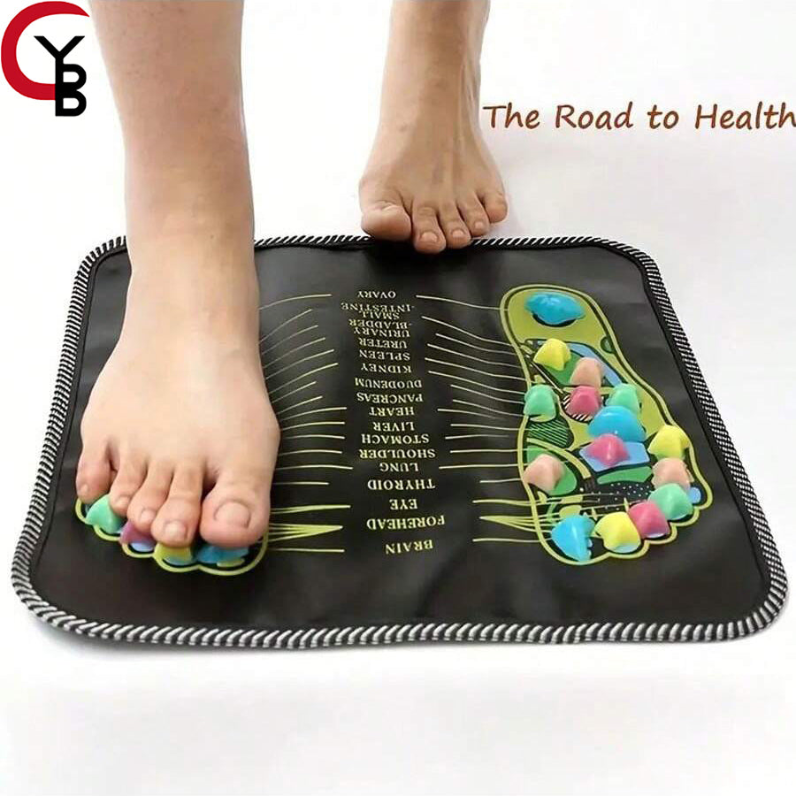 High-Quality Foot Massage Mat, 35x35cm Acupressure Pebble Yoga Mat for Body Pain Relief, Toe Pressure, Health & Fitness, 