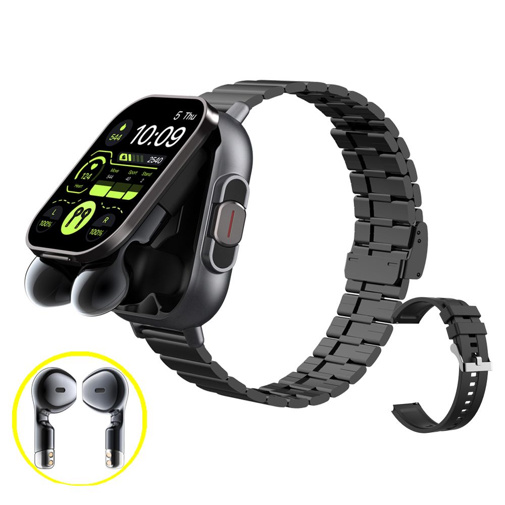 High Quality GPS Smartwatch with 2-in-1 TWS Earbuds – Bluetooth Call, Heart Rate, Blood Pressure & Health Monitoring, 
