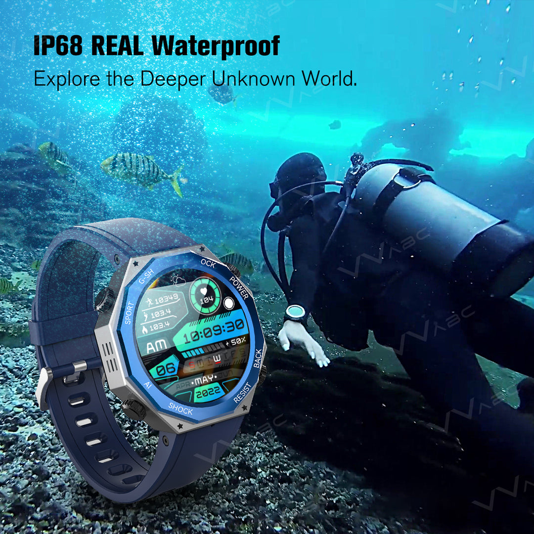 Premium Waterproof Smartwatch for Men & Women – 1.47" AMOLED Display, 70 Sports Modes, Heart Rate & Blood Pressure Monitor,