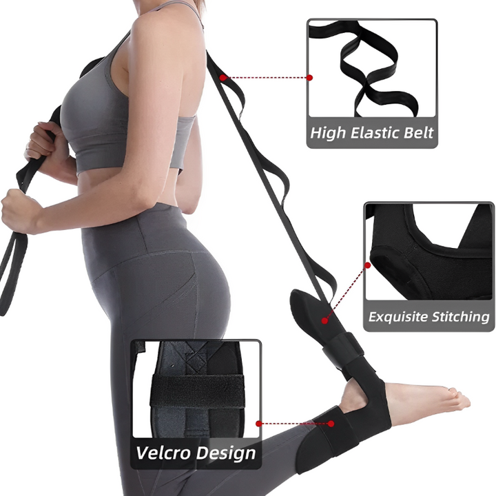 Premium Flexibility Stretching Strap - Open Back Yoga Band for Leg Stretching, Muscle Relaxation & Plantar Fasciitis Relief,