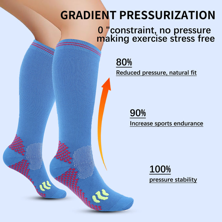 Premium Compression Socks – Elastic Sports Socks for Running, Football, Cycling, Hiking, Anti-Fatigue Support, Medical Relief