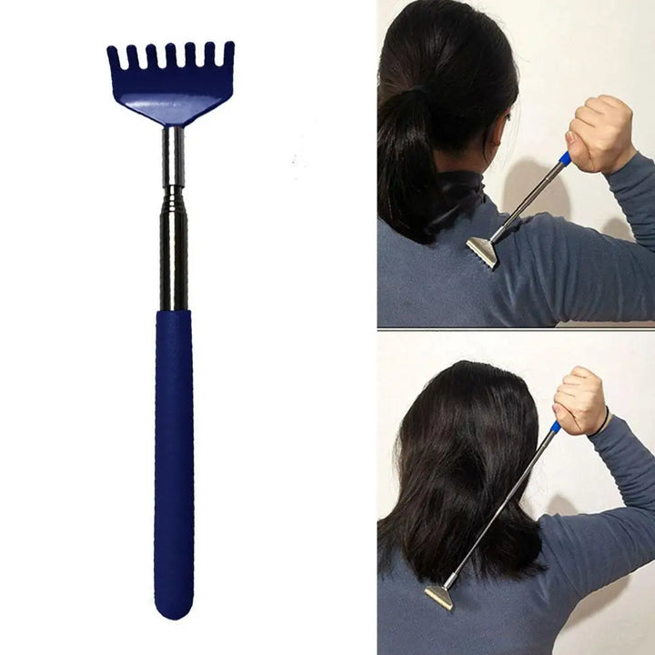 High Quality Telescopic Back Scratcher - Stainless Steel Extendable Back Massager Tool with Hand-Shaped End, Adjustable