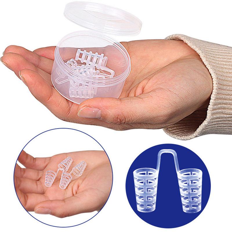 Premium Anti Snoring Silicone Nose Vents - 8pcs Nasal Dilator Set, 4 Sizes & 2 Styles (Hollow & Solid), Comfortable Snoring