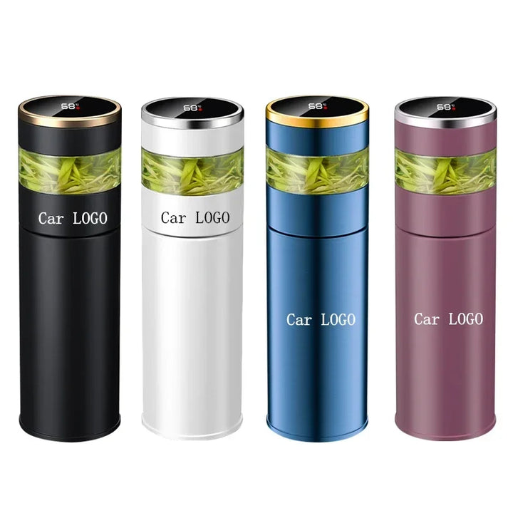 Premium Stainless Steel Tea Infuser Thermos with LED Temperature Display – 450ML Insulated Coffee Mug with Tea Separation, 