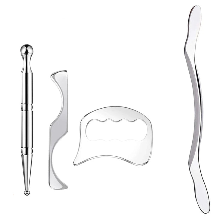 Premium Stainless Steel Gua Sha Scraping Massage Tool - IASTM for Muscle Pain Relief, Soft Tissue Mobilization, and Myofascia