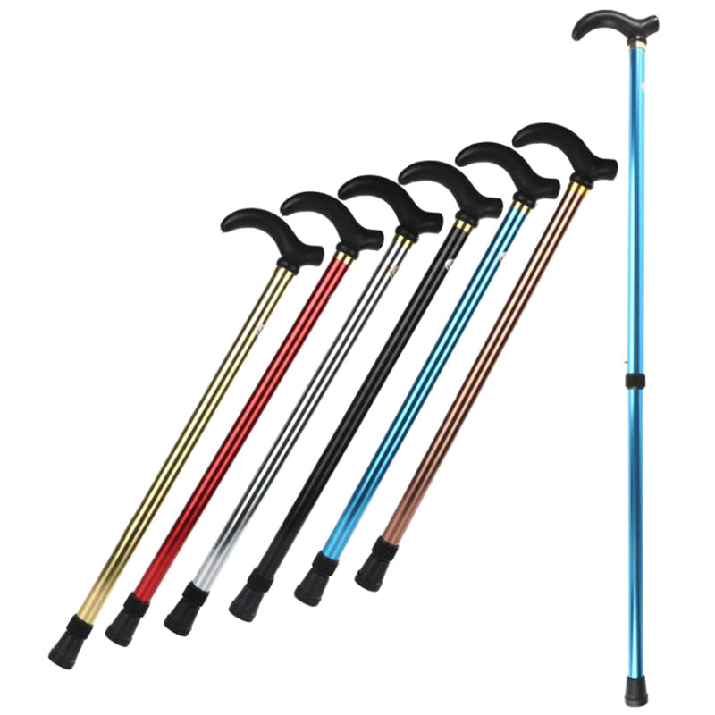 Premium Adjustable Walking Stick Cane – 2-Section Anti-Skid, Anti-Shock Crutch for Seniors, Lightweight Aluminum Alloy,
