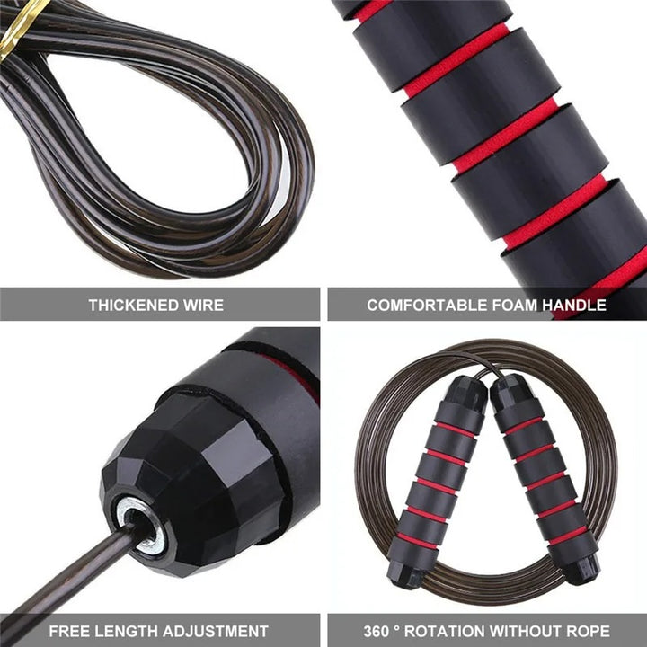 High-Quality Tangle-Free Jump Rope with Ball Bearings – Adjustable 3m Speed Cable Skipping Rope for Gym, Cardio, and Cross