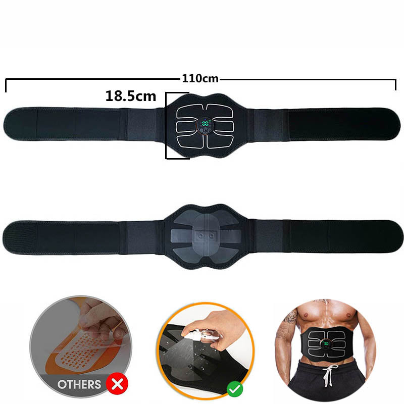 Premium Abdominal Toning Belt - Electronic Muscle Stimulator for Home and Office Fitness, USB Rechargeable, 10 Training