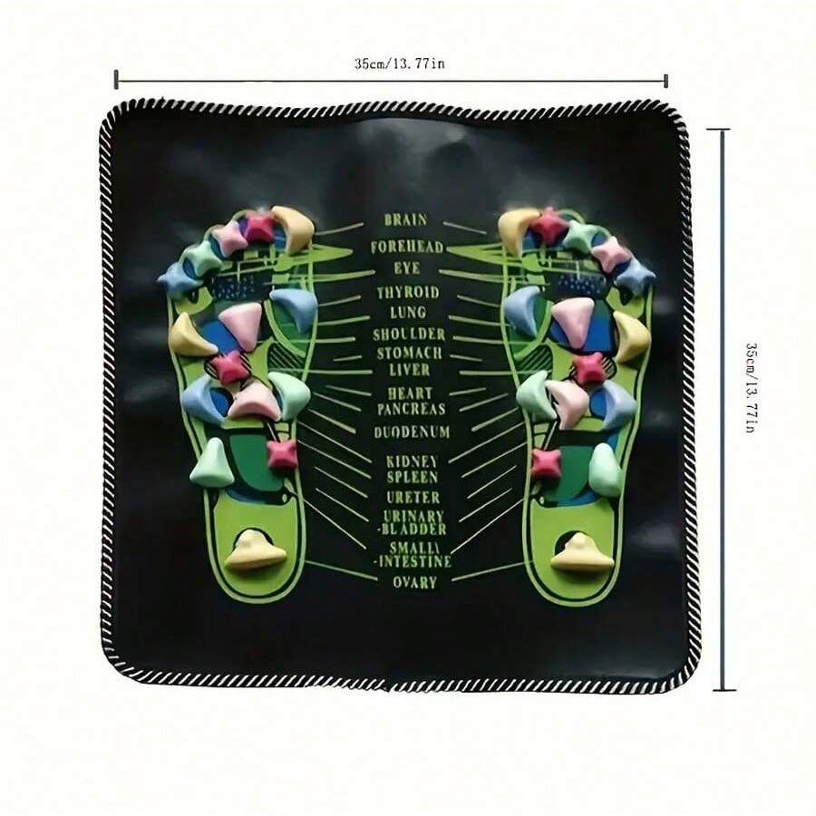 High-Quality Foot Massage Mat, 35x35cm Acupressure Pebble Yoga Mat for Body Pain Relief, Toe Pressure, Health & Fitness, 