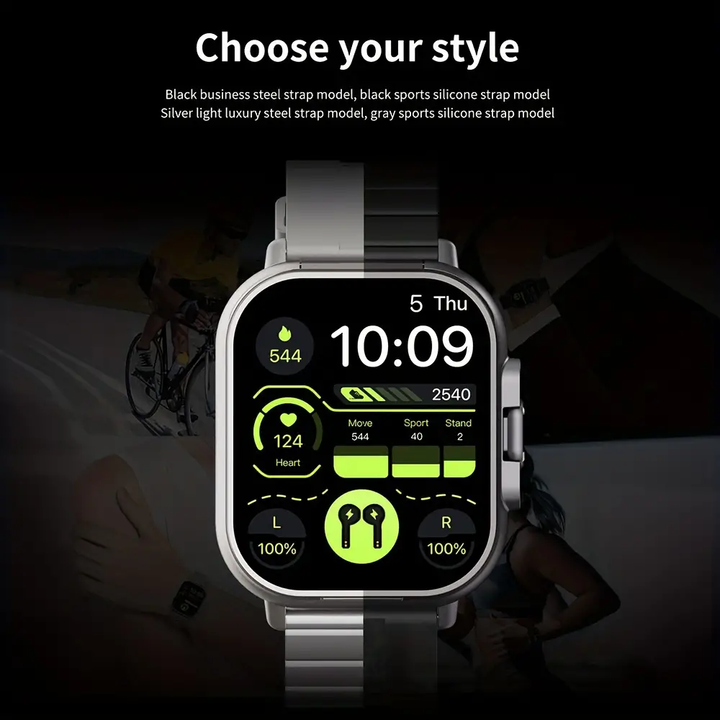 High Quality GPS Smartwatch with 2-in-1 TWS Earbuds – Bluetooth Call, Heart Rate, Blood Pressure & Health Monitoring, 