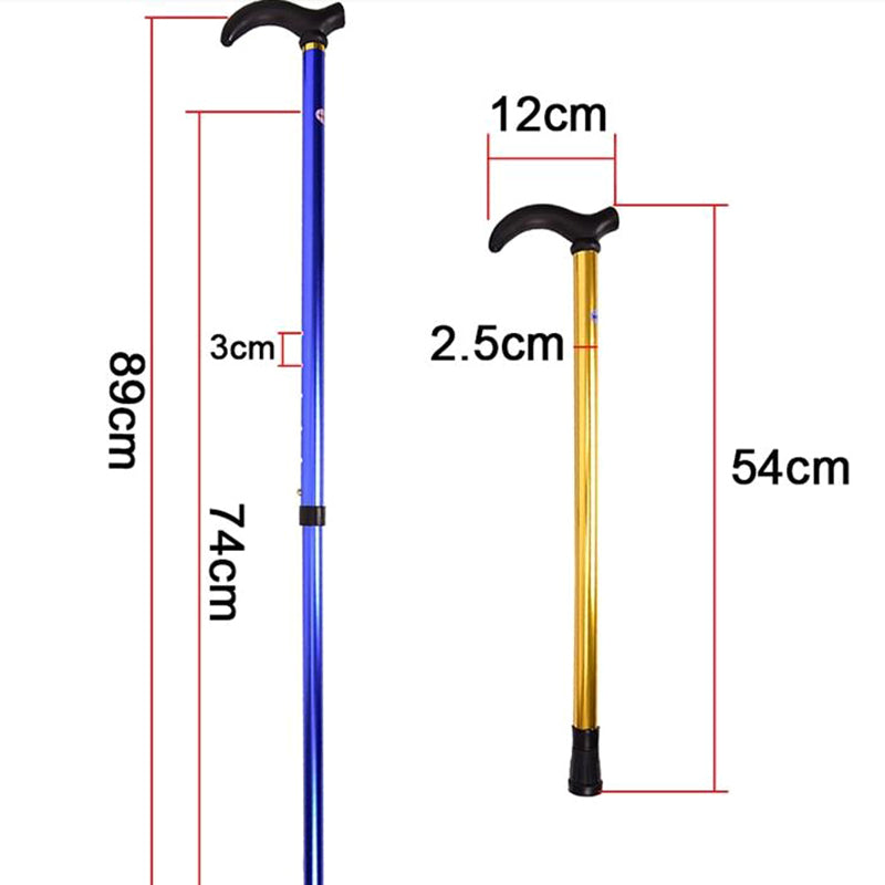 Premium Adjustable Walking Stick Cane – 2-Section Anti-Skid, Anti-Shock Crutch for Seniors, Lightweight Aluminum Alloy,