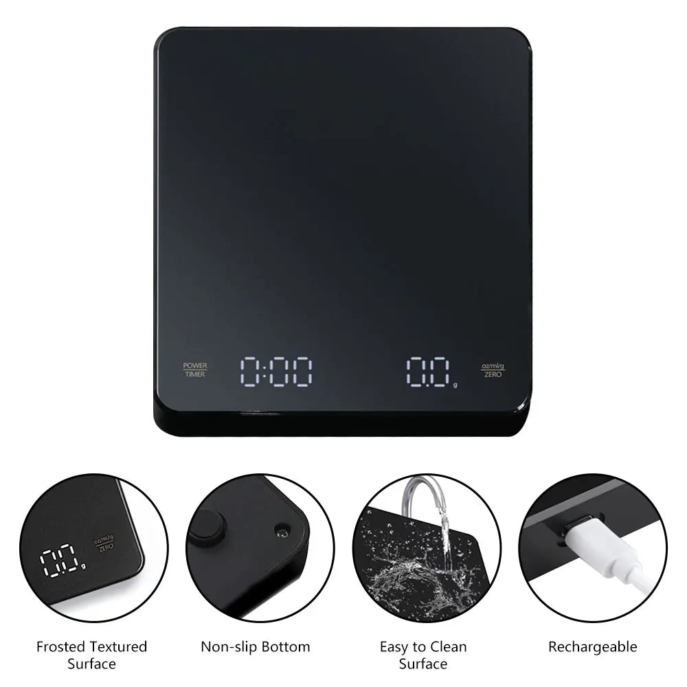 Premium Smart Digital Food Scale 10kg – Nutrition Calculator App, Rechargeable Kitchen Scale for Weight Loss, Baking, and 