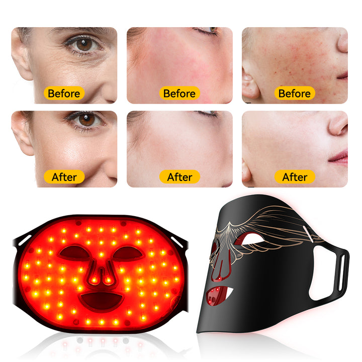 Premium 4 Color LED Light Therapy Mask – Red & Infrared Anti-Aging Silicone Photon Mask, Flexible & Soft Design for Face 
