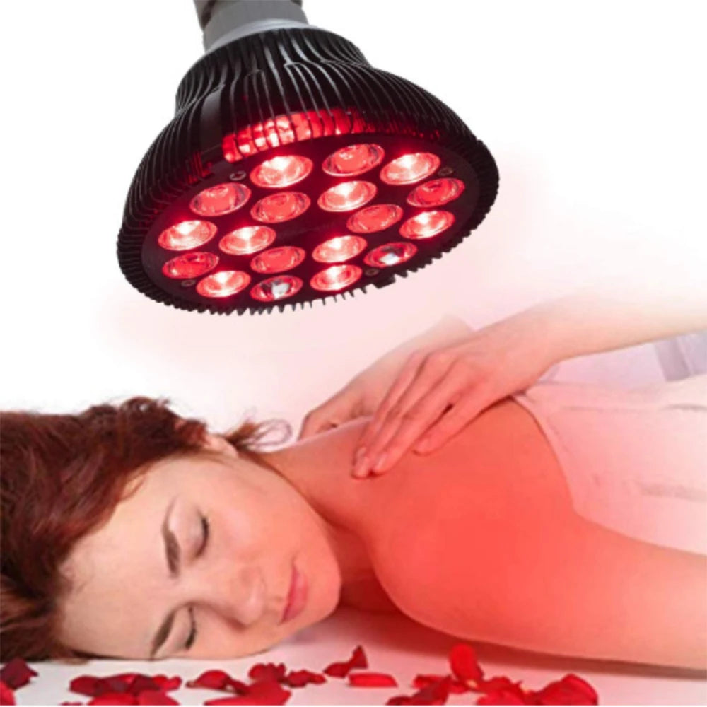 Premium Red Light Therapy Lamp for Muscle, Joint Pain Relief, Wound Healing – 660nm & 850nm Deep Penetration Infrared Bulb, 