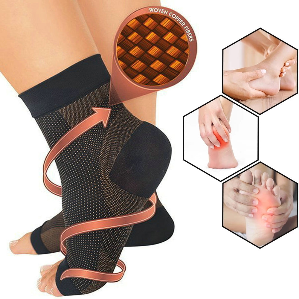 Premium Copper Compression Ankle Brace Sock for Men & Women – Pain Relief Support for Plantar Fasciitis, Heel & Foot Pain