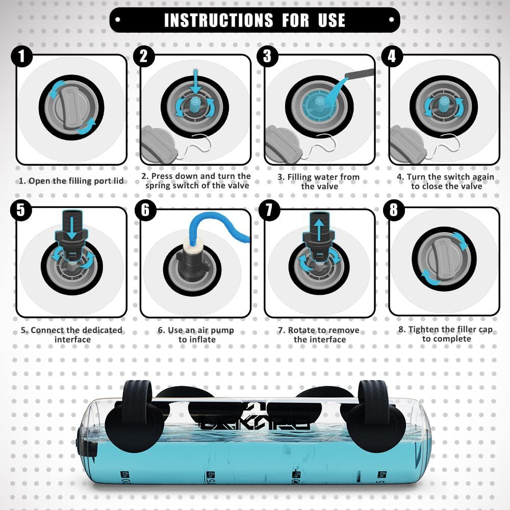 Premium Aqua Bag – Portable Inflatable Water Weightlifting Bag for Home Gym, Fitness, & Bodybuilding – Adjustable Resistance 