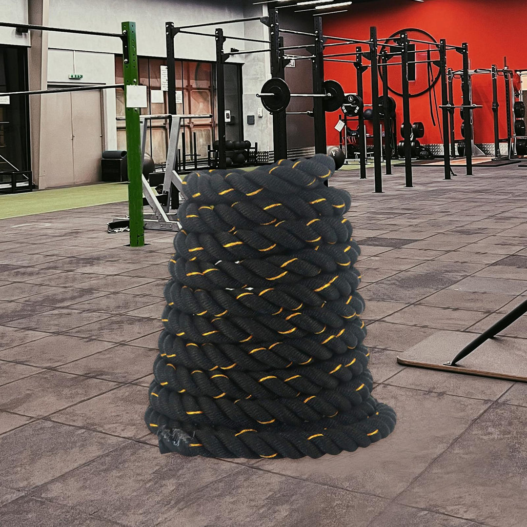 Premium Battle Rope – 9M/12M/15M Fitness Crossfit Ropes for Strength & Power Training – Heavy Duty Workout Ropes for Gym, 