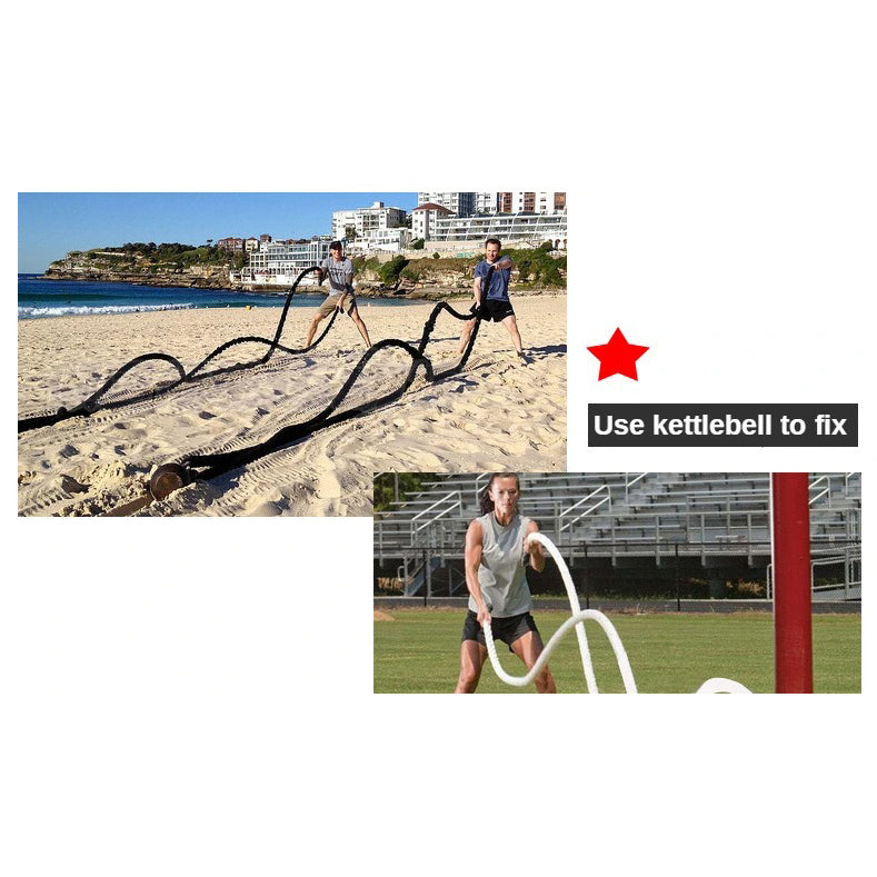 Premium Battle Rope – 9M/12M/15M Fitness Crossfit Ropes for Strength & Power Training – Heavy Duty Workout Ropes for Gym, Home, Bodybuilding, and Conditioning