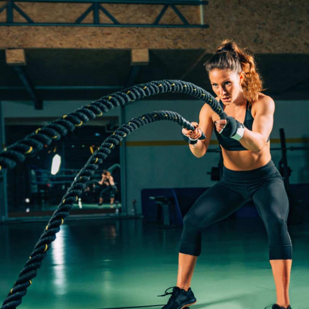 Premium Battle Rope – 9M/12M/15M Fitness Crossfit Ropes for Strength & Power Training – Heavy Duty Workout Ropes for Gym, 