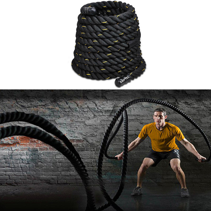 Premium Battle Rope – 9M/12M/15M Fitness Crossfit Ropes for Strength & Power Training – Heavy Duty Workout Ropes for Gym, 