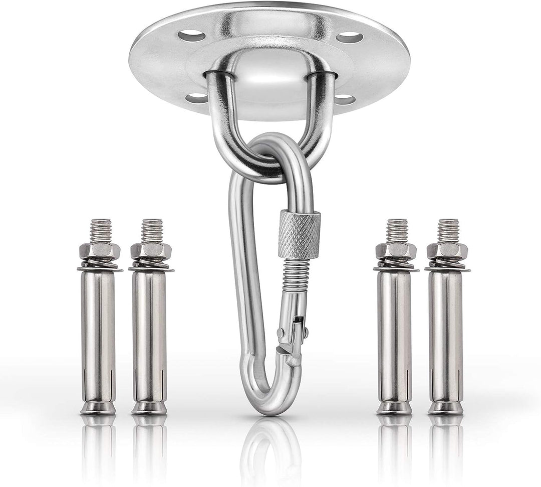 Premium Battle Rope Anchor Kit – Heavy Duty Stainless Steel Wall & Ceiling Mount Bracket for Suspension Straps, Yoga Hammocks