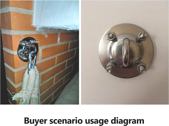 Premium Battle Rope Anchor Kit – Heavy Duty Stainless Steel Wall & Ceiling Mount Bracket for Suspension Straps, Yoga Hammocks