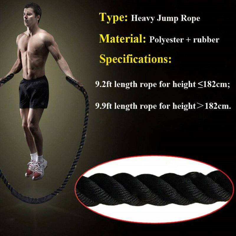 Premium Fitness Battle Rope – 25mm x 9.8ft Heavy Exercise Training Rope for Home Gym & Outdoor Cardio – Durable Nylon & 