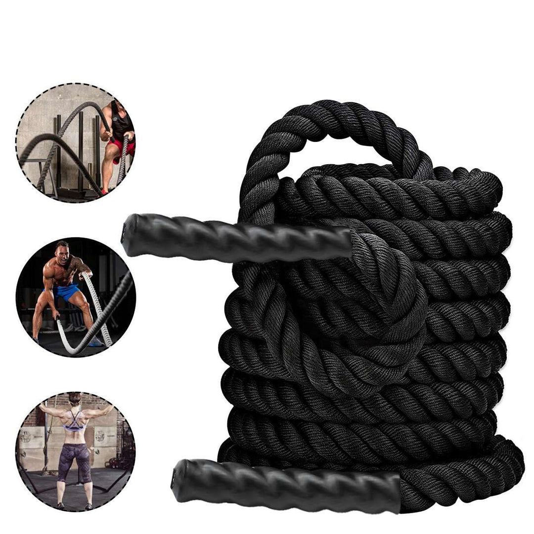 Premium Fitness Battle Rope – 25mm x 9.8ft Heavy Exercise Training Rope for Home Gym & Outdoor Cardio – Durable Nylon & Dacron Construction – Full Body Workout, Strength & Endurance Training