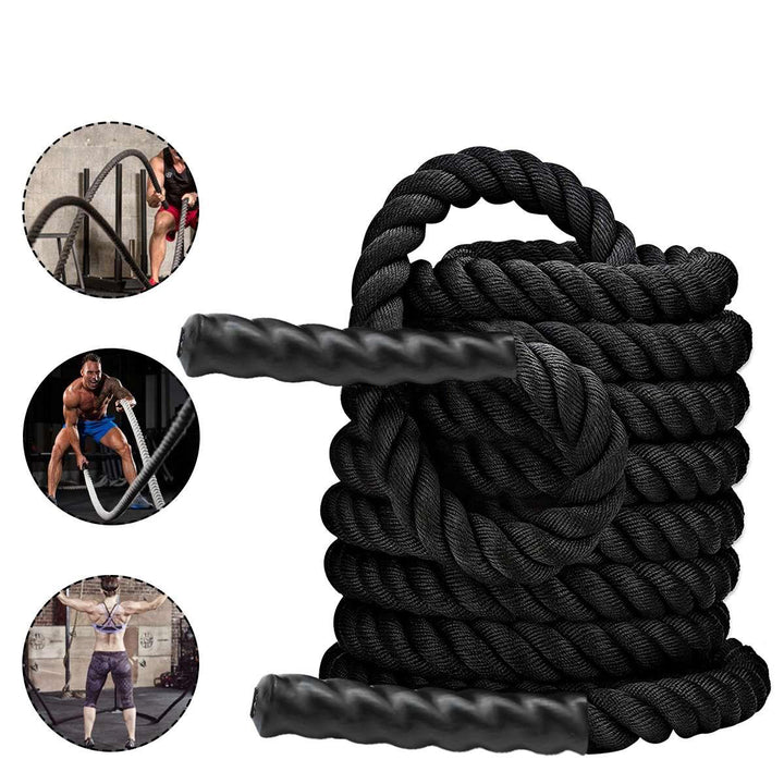Premium Fitness Battle Rope – 25mm x 9.8ft Heavy Exercise Training Rope for Home Gym & Outdoor Cardio – Durable Nylon & Dacron Construction – Full Body Workout, Strength & Endurance Training