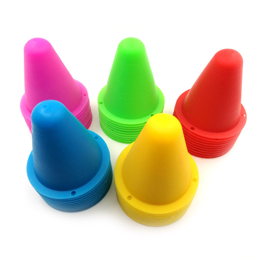 Premium Football Marking Cones – 10 Pcs Slalom Marker Set for Soccer & Roller Skating – Durable PE Material, 7.5cm Diameter,