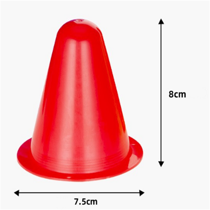 Premium Football Marking Cones – 10 Pcs Slalom Marker Set for Soccer & Roller Skating – Durable PE Material, 7.5cm Diameter,