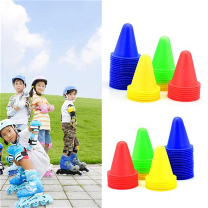 Premium Football Marking Cones – 10 Pcs Slalom Marker Set for Soccer & Roller Skating – Durable PE Material, 7.5cm Diameter,