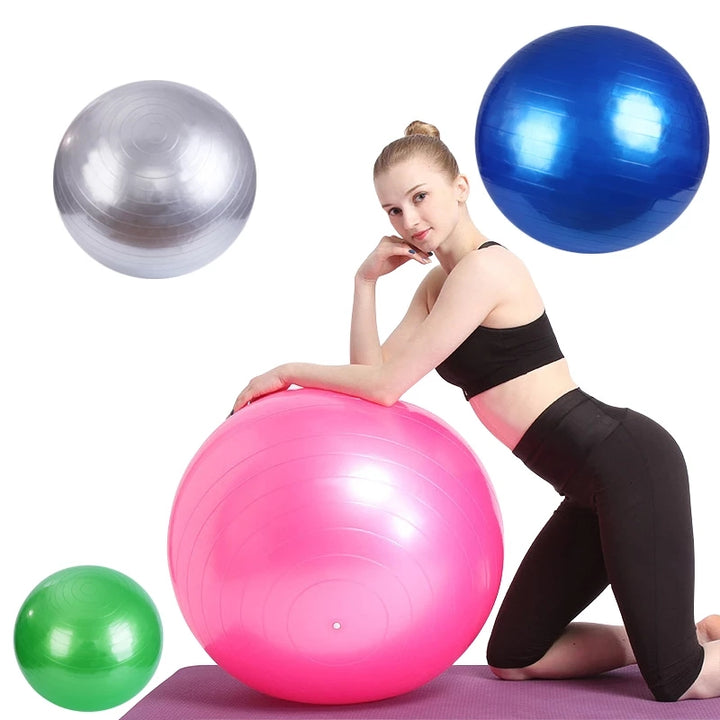 Premium PVC Fitness Yoga Ball for Home Gym & Pilates – Anti-Slip Balance Exercise Ball, Explosion-Proof, Multiple Sizes 