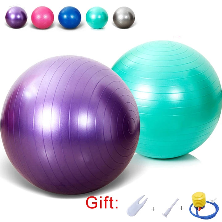 Premium PVC Fitness Yoga Ball for Home Gym & Pilates – Anti-Slip Balance Exercise Ball, Explosion-Proof, Multiple Sizes 