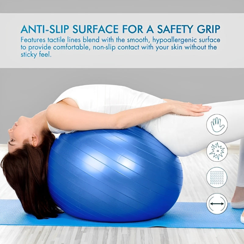 Premium PVC Fitness Yoga Ball for Home Gym & Pilates – Anti-Slip Balance Exercise Ball, Explosion-Proof, Multiple Sizes 