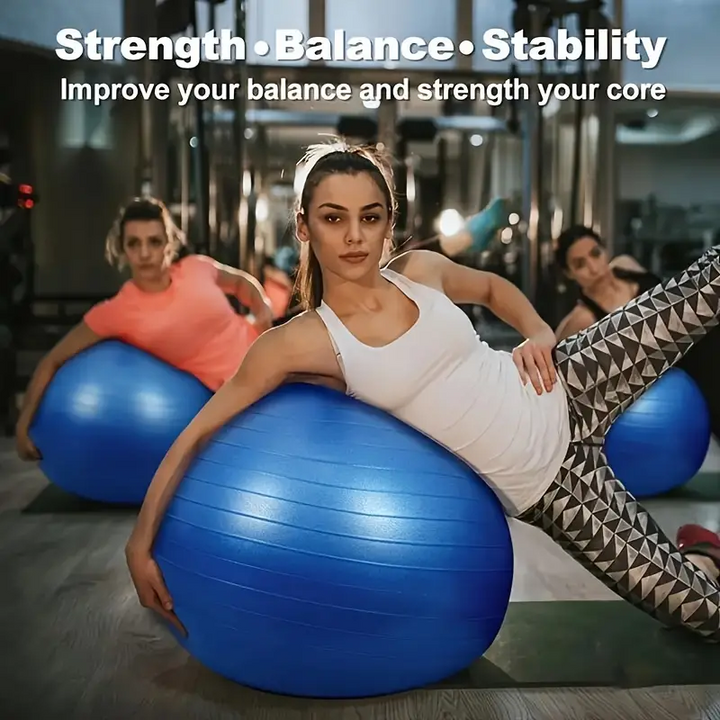 Premium PVC Fitness Yoga Ball for Home Gym & Pilates – Anti-Slip Balance Exercise Ball, Explosion-Proof, Multiple Sizes 