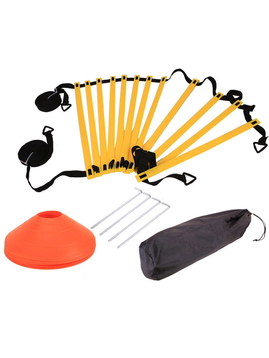 Premium Soccer Speed & Agility Training Set – 19.6ft Agility Ladder, Marking Disks, Training Cones & Parachute for Football