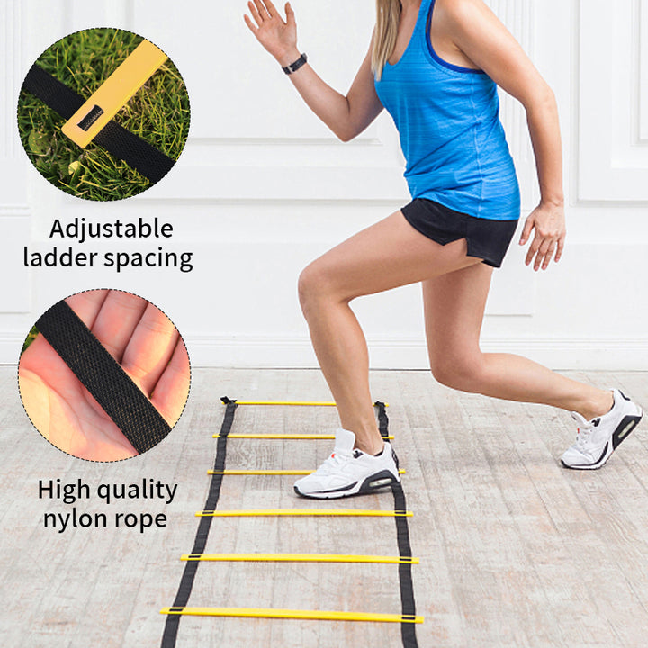 Premium Soccer Speed & Agility Training Set – 19.6ft Agility Ladder, Marking Disks, Training Cones & Parachute for Football