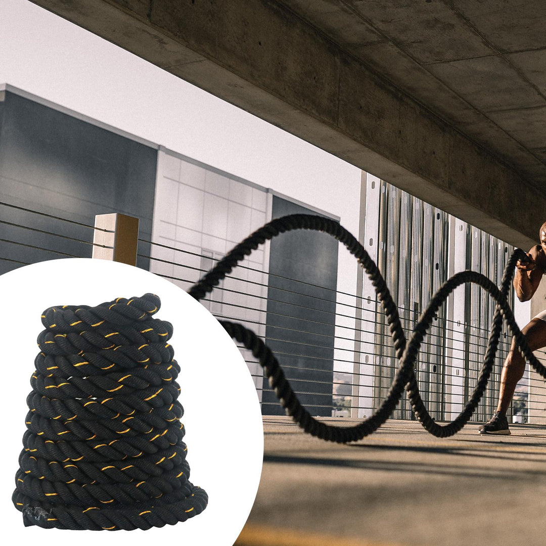 Premium Weighted Jump Rope – 9ft/9.8ft Heavy Skipping Battle Rope for Power & Strength Training – Durable Polyester, Comfort 