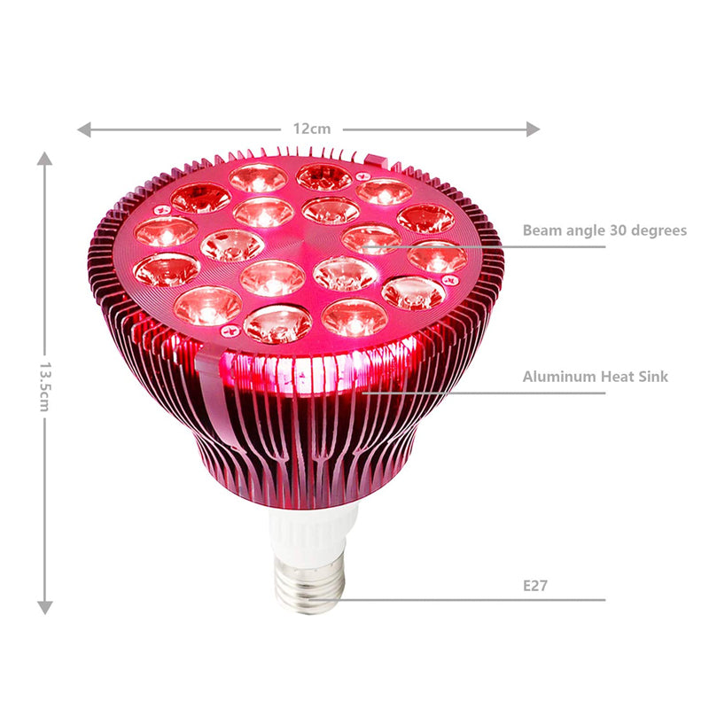 Premium Red Light Therapy Lamp for Muscle, Joint Pain Relief, Wound Healing – 660nm & 850nm Deep Penetration Infrared Bulb, 