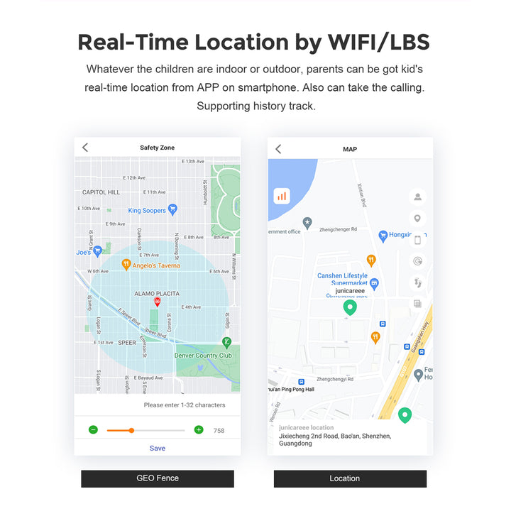 Premium Kids Smart Watch Phone – 2G GSM, LBS Location, SOS, Voice Chat, Camera, Flashlight, Alarm, Silicone Strap,