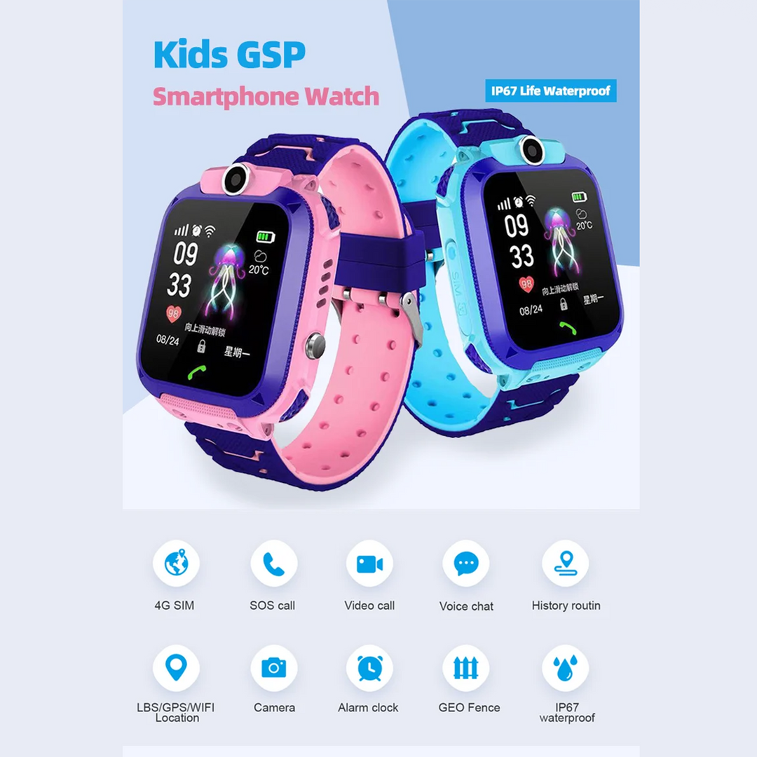 Premium Kids Smart Watch with 2G Call, Waterproof, GPS Tracker, SOS Button, LBS Location, Camera, for Boys & Girls, Compatible with iOS & Android, Gift for Children - StrengthXPhysiotherapy