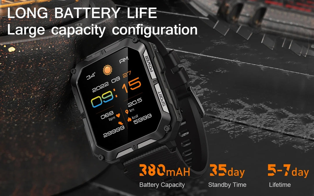 Premium IP68 Waterproof Smartwatch with Bluetooth Calling & 123 Sport Modes - 1.83" HD Display, Heart Rate & Blood Oxygen Monitor, Sleep Tracking, Voice Assistant, Long Battery Life, Compatible with Android & iOS - StrengthXPhysiotherapy