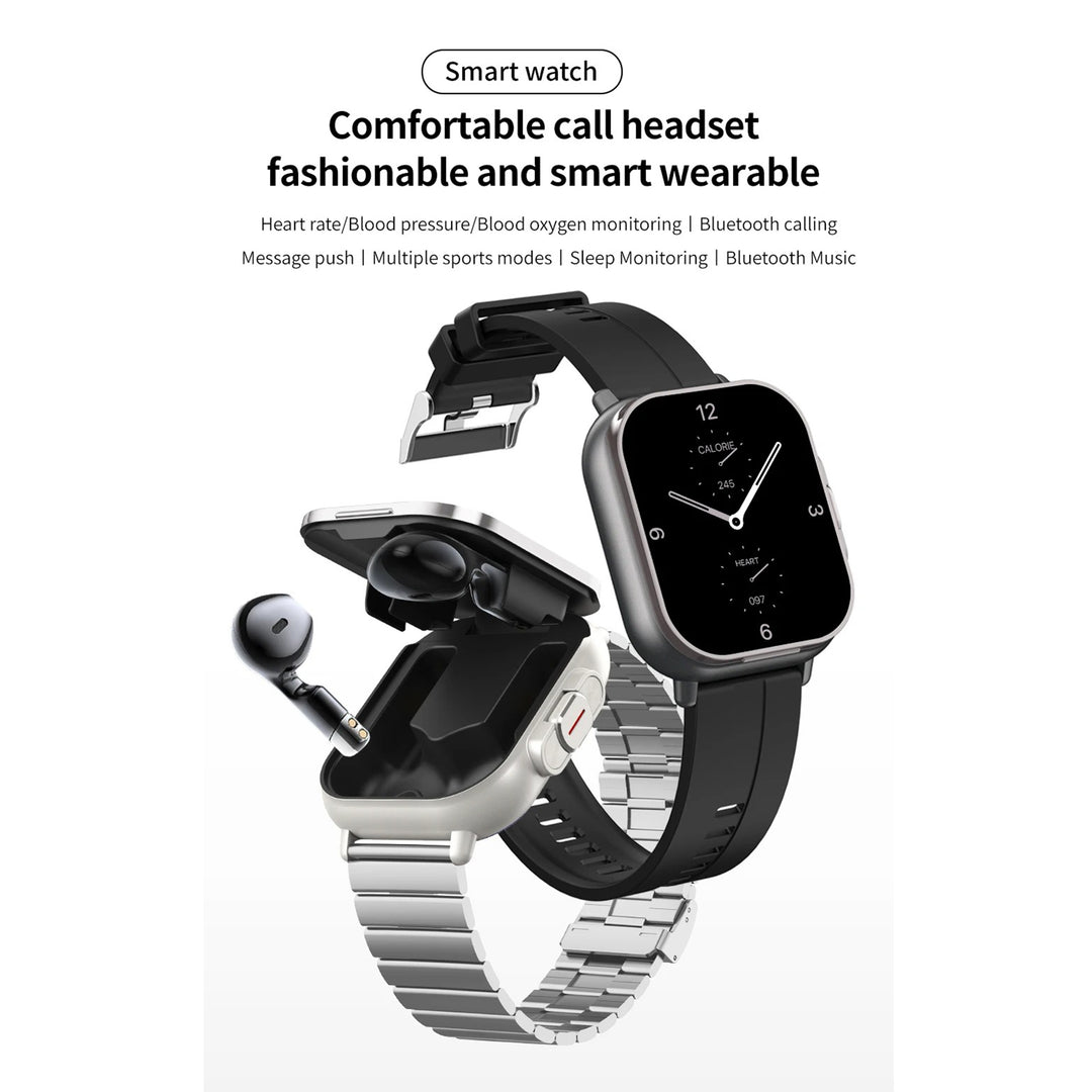 High Quality GPS Smartwatch with 2-in-1 TWS Earbuds – Bluetooth Call, Heart Rate, Blood Pressure & Health Monitoring, Music Playback, 2.01" Full Touch TFT Display, Long Battery Life, AI Voice Assistant, Ideal for Fitness & Daily Use - StrengthXPhysiotherapy