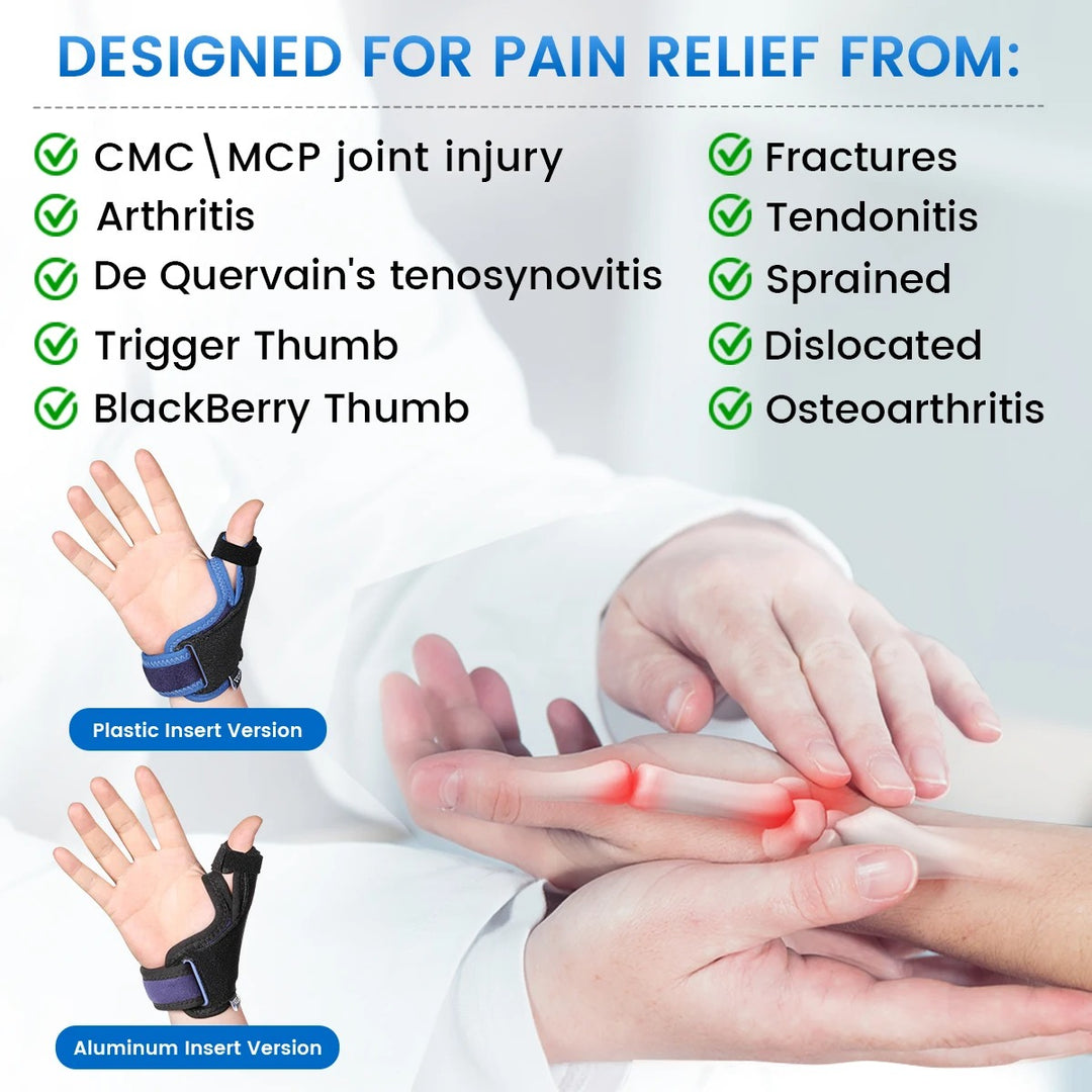 Premium Waterproof Silicone Thumb Brace for Tendonitis, Arthritis & Trigger Finger Pain Relief – Semi-Rigid Splint with Comfortable, Skin-Friendly Thumb Compression Sleeve, Fits Both Hands - StrengthXPhysiotherapy