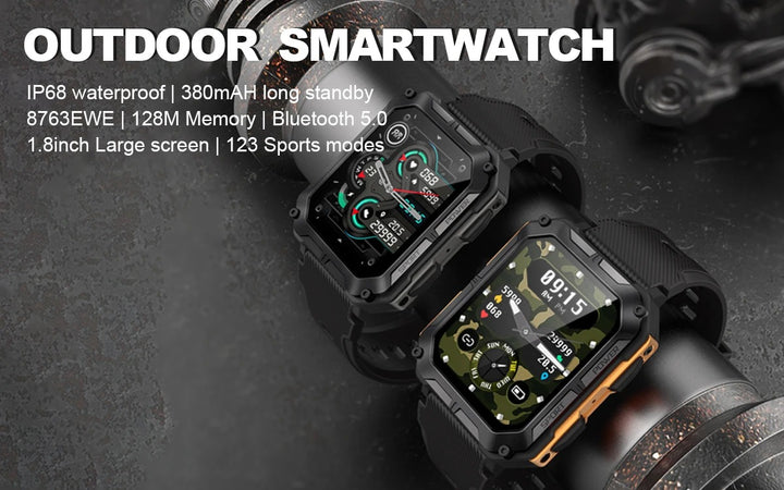 Premium IP68 Waterproof Smartwatch with Bluetooth Calling & 123 Sport Modes - 1.83" HD Display, Heart Rate & Blood Oxygen Monitor, Sleep Tracking, Voice Assistant, Long Battery Life, Compatible with Android & iOS - StrengthXPhysiotherapy