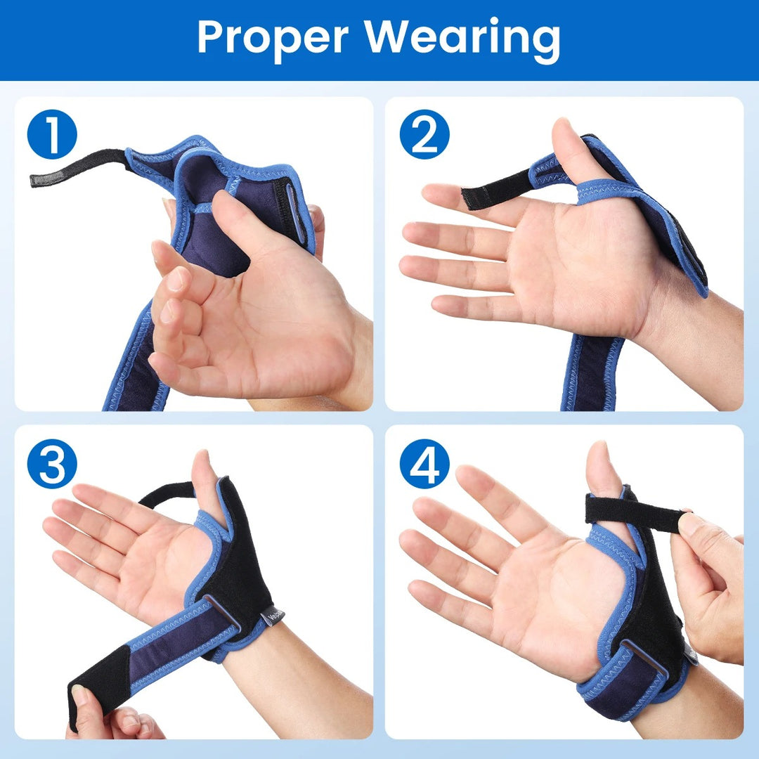 Premium Waterproof Silicone Thumb Brace for Tendonitis, Arthritis & Trigger Finger Pain Relief – Semi-Rigid Splint with Comfortable, Skin-Friendly Thumb Compression Sleeve, Fits Both Hands - StrengthXPhysiotherapy