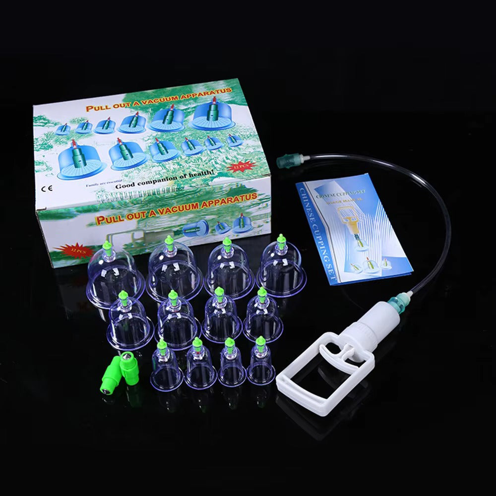 Premium Cupping Therapy Set – Vacuum Suction Cups for Massage, Anti-Cellulite, and Physiotherapy, Relieves Back, Neck, and Leg Pain, Improves Blood Flow, and Encourages Relaxation, Easy-to-Use with Pistol Grip Pump - StrengthXPhysiotherapy