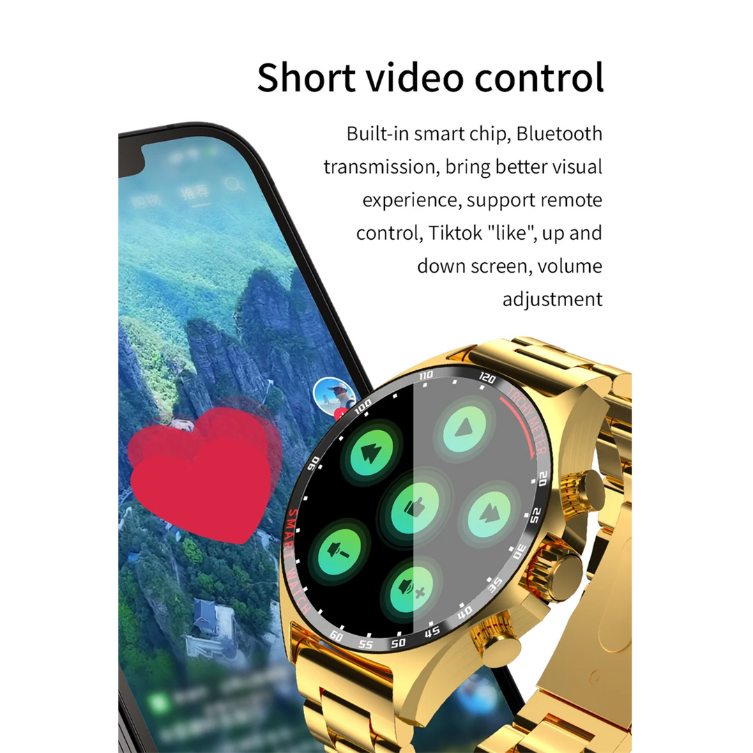 Premium Outdoor Sports GPS Smart Watch for Men – Bluetooth Call, HD AMOLED Screen, Health Monitoring, Compass, IP68 Waterproof, Multi-Sport Mode, Sleep & Blood Oxygen Monitoring, Music Control - StrengthXPhysiotherapy