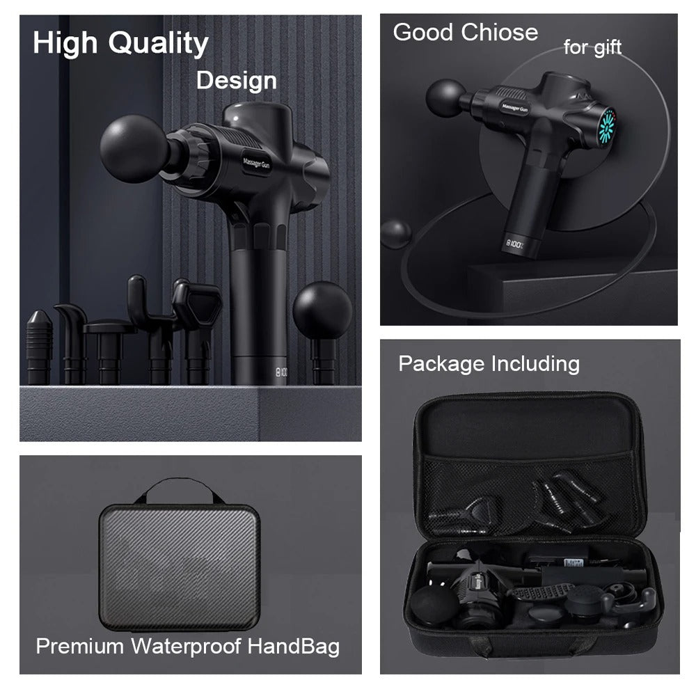 Premium 30-Level Massage Gun – Deep Tissue Muscle Relaxation for Body and Neck, Electric Fitness Equipment with Noise Reduction, Ideal for Men and Women - StrengthXPhysiotherapy